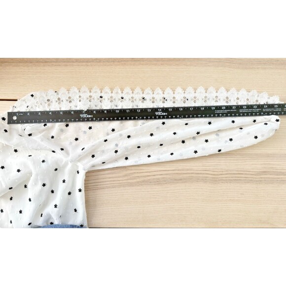 Just Me White and Black Tiered boho chic Ruffled maxi Sundress romantic size M - Picture 10 of 16